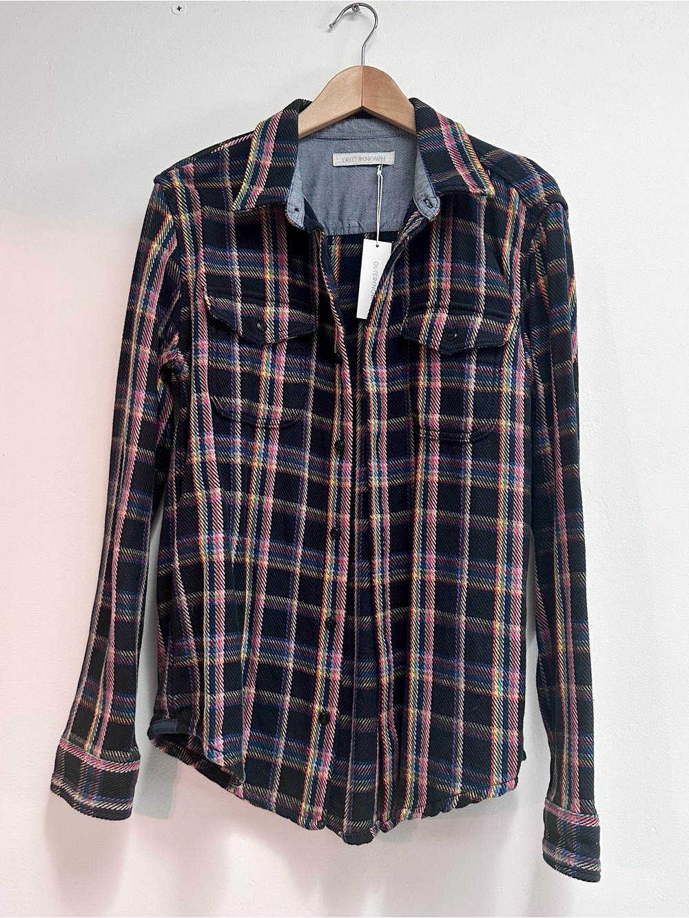 Outerknown Black Plaid Button-Up Shirt - Men or Women